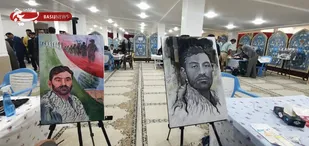 هنرنمایی هنرمندان برای شهید " خوب "  +( تصاویر)