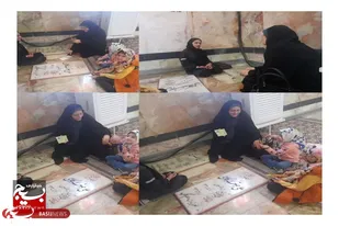 کودکان بسیجی سرخه بر سر قبر شهید دانش آموز حاضر شدند