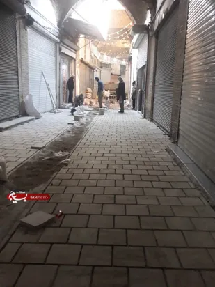 آغاز مرحله جدید کف فرش سنگی بازار تاریخی شاهرود