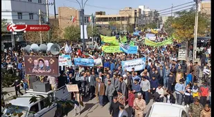 راهپیمایی مردم خواف در محکومیت ترور سید حسن نصرالله