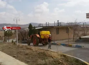 خیابان ها و معابر روستای خم پیچ خوانسار ضدعفونی شد