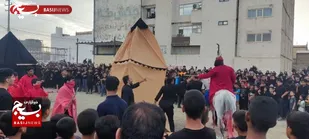 آیین خیمه سوزان روز عاشورا در بلوار توس مشهد + عکس