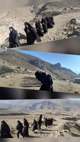 کوهپیمایی بانوان بسیجی در ارتفاعات مشگین&zwnj;شهر برگزار شد