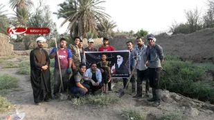 اردوی جهادی یکروزه لای روبی جوی آب و باغات دشت روستای معلمان+ تصاویر