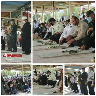 غبار روبی و عطر افشانی قبور مطهر شهدای زرندبرگزار شد