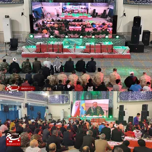 مراسم وداع با شهدای گمنام در مسجد جامع خرمشهر