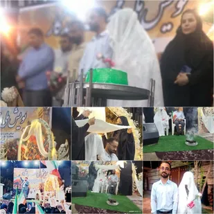 پیوندِ عشق در میانه میدان؛ عقد زوجین در قلب تجمعات حماسی رامشیر