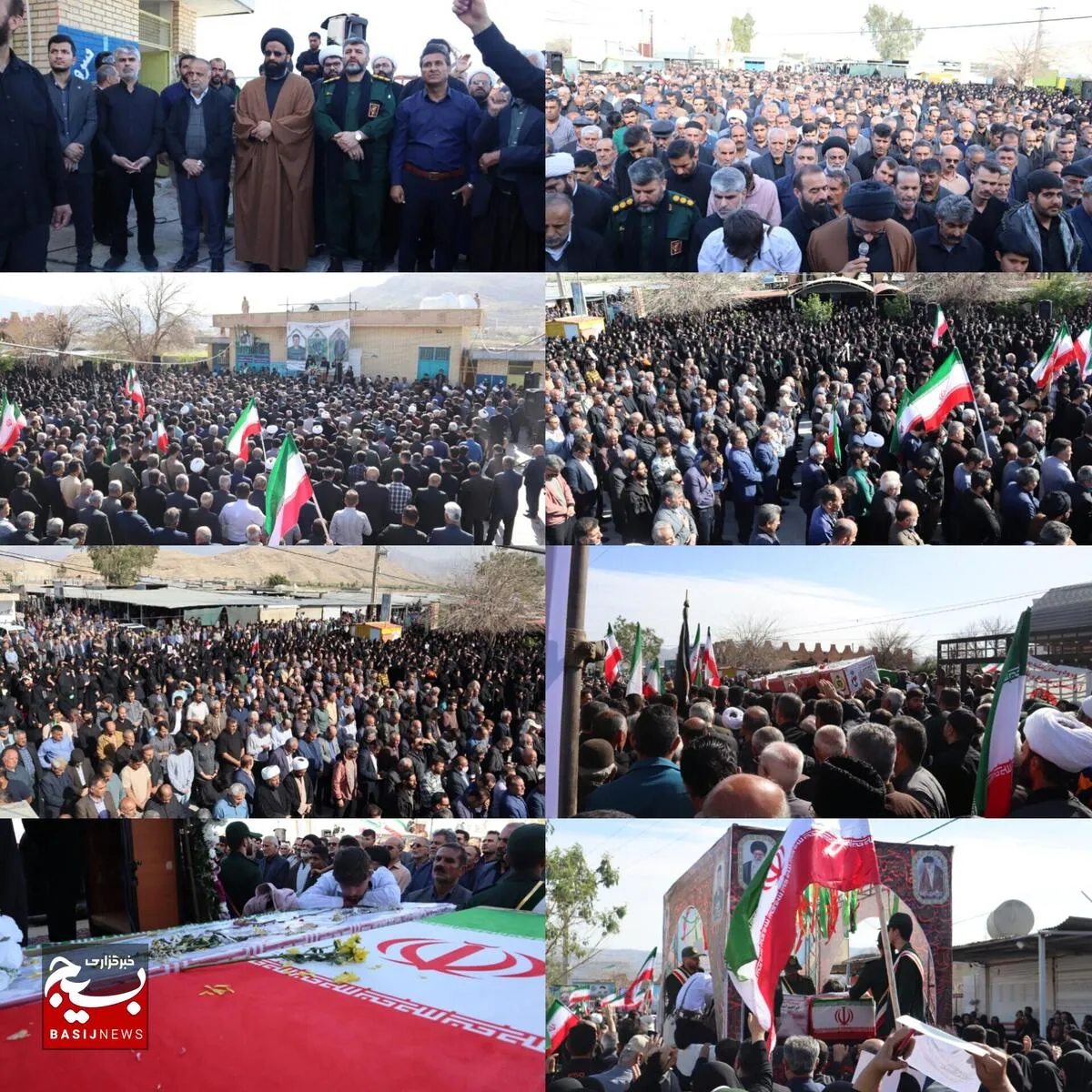 آیین گرامیداشت شهدای شهرستان ایذه در جنگ آمریکایی اسرائیلی مردم یکپارچه حضور پیدا کرداند