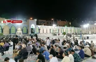 مراسم عزاداری شب شهادت کریم اهل بیت(ع) در صحن مطهر جعفربن موسی (ع) پیشوا