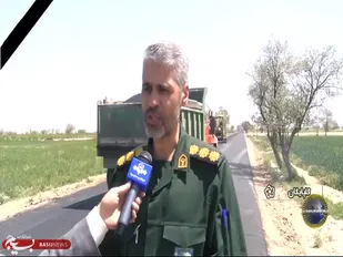 جهادگران بسیج سازندگی و آسفالت جاده بین مزارع در گلپایگان+فیلم