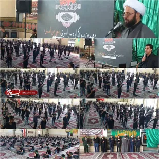اجتماع پرشور دانش آموزان عاشورایی شهرستان زرند در حسینیه ثارالله سپاه زرندبرگزارگردید