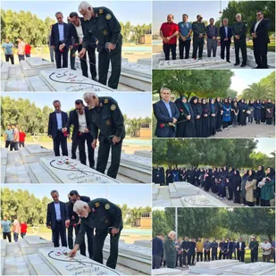 گلباران مزار شهدای گمنام اهواز به مناسبت هفته تربیت&zwnj;بدنی