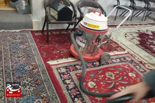 غبارروبی و نظافت مسجد امام حسین (ع) سرخه انجام شد