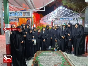 غبارروبی و رنگ&zwnj;آمیزی مزار مطهر شهدا توسط دختران محله زینبیه قم