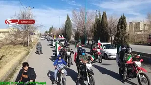 خلق حماسه راهپیمایی ۲۲ بهمن در اشکذر به صورت موتوری و خودرویی