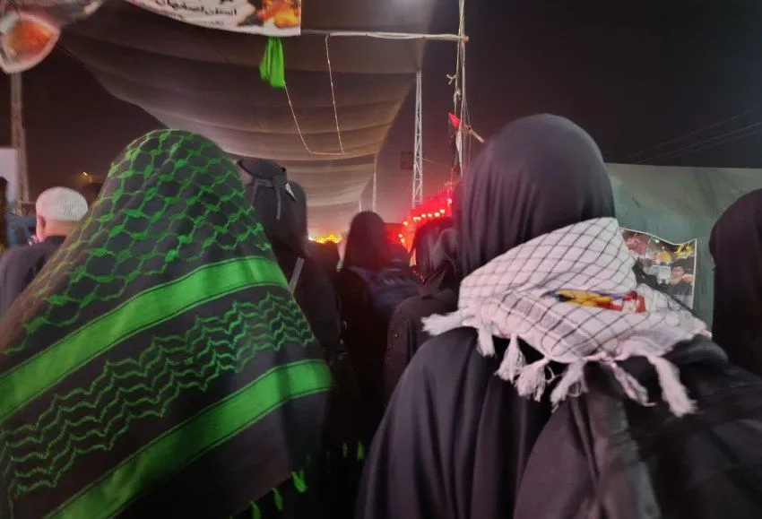 حمایت از فلسطینی ها در پیاده روی اربعین