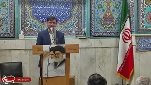 حضور و سخنرانی مدیر آموزش و پرورش ناحیه شش درنماز جمعه