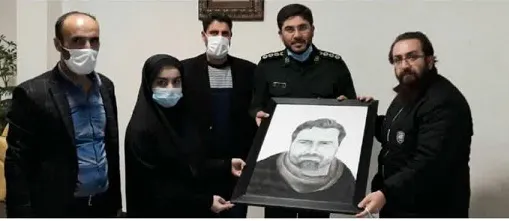 اهدای اثرنقاشی شهید ابراهیمی به سپاه حضرت ولیعصر 