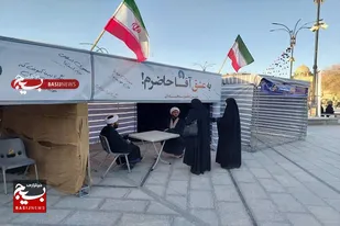 برپایی غرفه&zwnj;های تبیینی و میز گفتگو توسط طلاب و روحانیون جهادی همدان