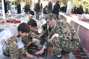 عطر افشانی و گلباران گلزار مطهر شهدا در امامزاده عبدالله (ع)