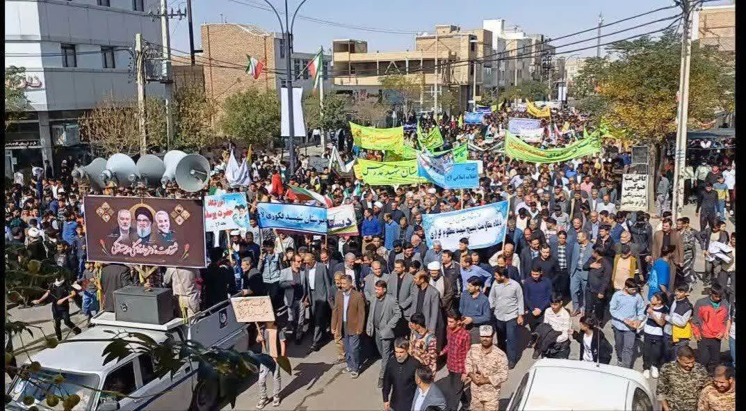 راهپیمایی مردم خواف در محکومیت ترور سید حسن نصرالله