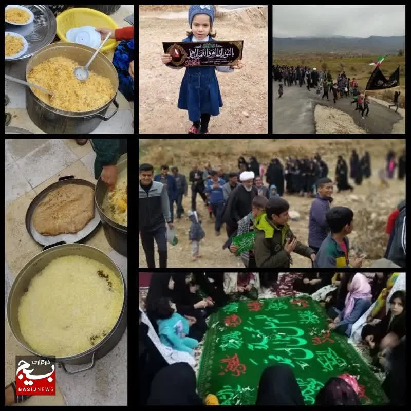 ختم صلوات، پیاده روی و  پخت غذای نذری در روستای سرتنگ