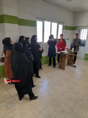 برگزاری مسابقه تیراندازی با تفنگ بادی بانوان بسیجی شاغل ادارات شهرستان چرداول