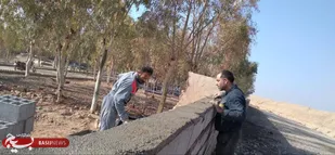 محوطه سازی گلزار شهدای جلیل آباد از توابع آرادان انجام می&zwnj;شود
