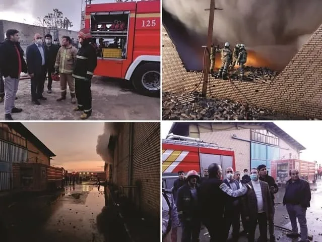 آتش سوزی انبار کالا کهریزک مهار شد