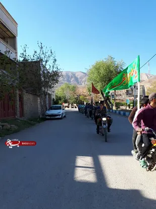 رژه موتور سواری بسیجیان در شهر مجن+تصاویر