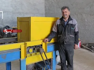 ساخت دستگاه تولید تراشه چوب با همت مبتکر بسیجی خوسفی