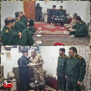 دیدار مسئولان سپاه کربلا با خانواده شهیدان شریف کاظمی در عباس&zwnj;آباد