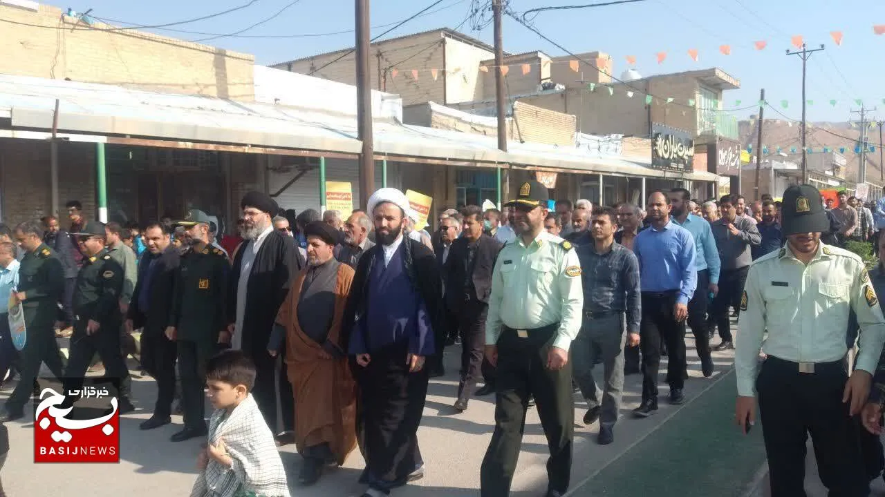 راهپیمایی مردمی در حمایت از مردم غزه در آغاجاری