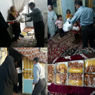 تهیه و توزیع بسته های معیشتی و غذای گرم بین آسیب دیدگان از کرونا شاهرود+ تصاویر