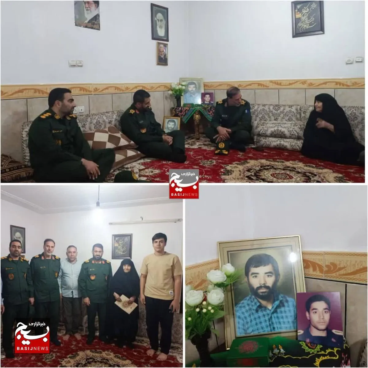 دیدار سردار باقری و سردار علیپور با خانواده شهیدان دهقانی در خرم آباد