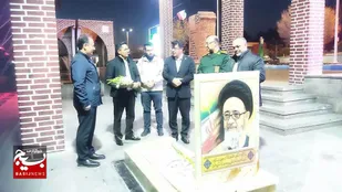 ادای احترام رئیس فدراسیون چوگان پس از ورود به تبریز به شهدا&nbsp;