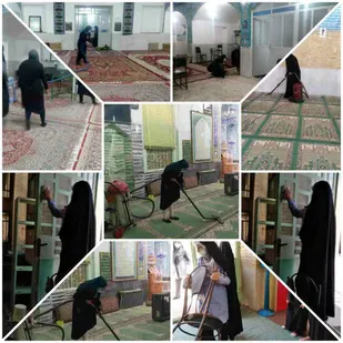 غبار روبی مساجد در آستانه ماه مهمانی خدا