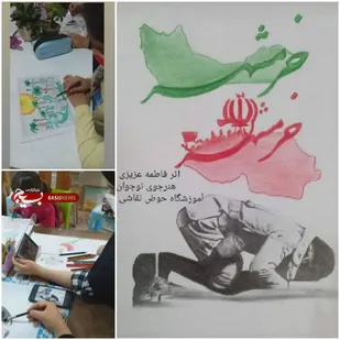 ورکشاپ نقاشی فتح خرمشهر در شاهرود برگزار شد