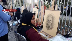 اجرای نقاشی زنده با حضور هنرمندان شهرستان ری