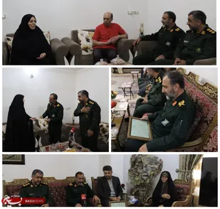 دیدار فرمانده سپاه نینوا با خانواده شهدای فرهنگی استان