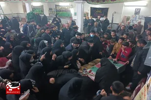 مراسم استقبال از شهید گمنام در کوی حسن آباد برگزار شد