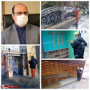 ضد عفونی مستمر کلیه نقاط ضروری سطح شهر و معابر شاهرود