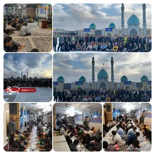 حضور بسیجیان و زرمندگان گردان۱۱۷ امام حسین(علیه السلام) در ضیافت افطاری حرم حضرت معصومه(س) و جمکران