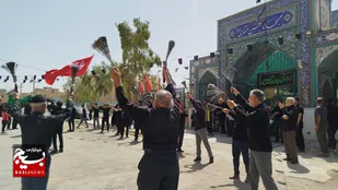 برپایی قافله عزاداری در شهر بهارستان