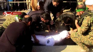 خاکسپاری 2 شهید گمنام در گمیشان
