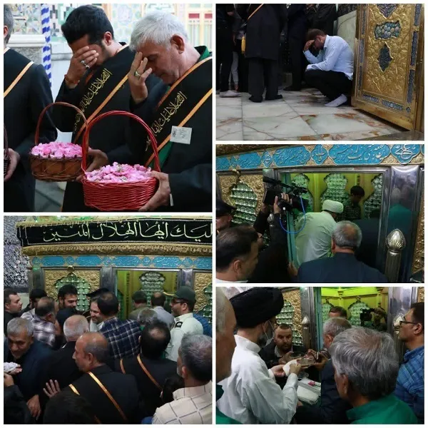ضریح مطهرحرم حضرت محمدهلال بن علی علیه السلام غبارروبی شد