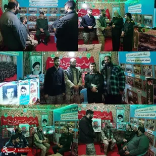 بازدید سرداربابا احمدی و سردار زهرایی از غرفه پایگاه مقاومت بسیج المهدی پیشوا