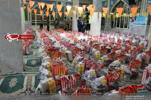توزيع 1000 بسته كمك مومنانه در شهرستان بن