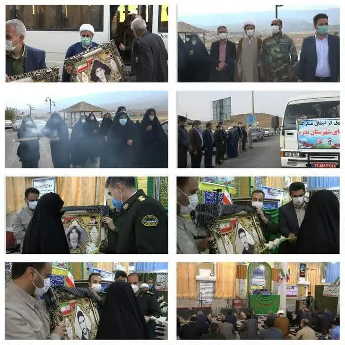 استقبال با شکوه مردم و مسئولین شهرستان بدره از تمثال شهدا