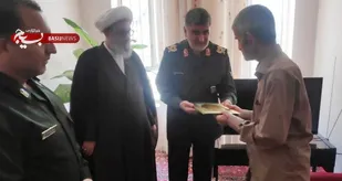 دیدار فرمانده سپاه امیرالمؤمنین(ع) با &laquo;علی فتاحی&raquo; جانباز شیمیایی دفاع مقدس و مبارز انقلابی